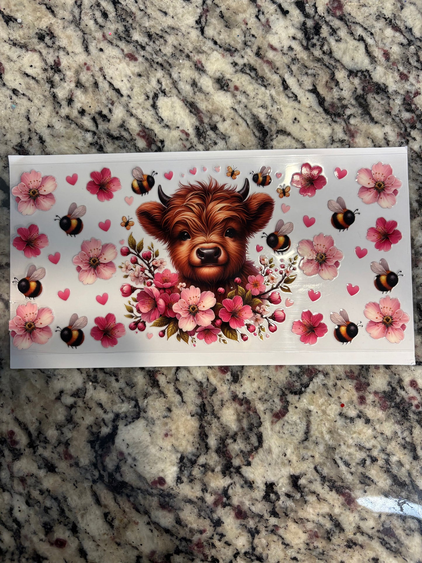 #158 Highland Cow Bumblebee & Flower