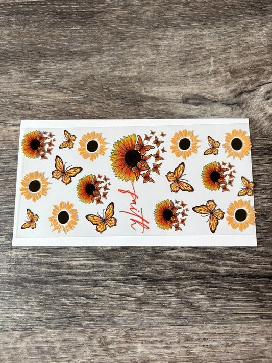 36a: Faith with Sunflowers & Butterflies