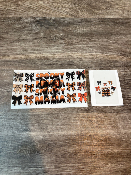 58a: Spooky Orange and Black Bows with top sticker