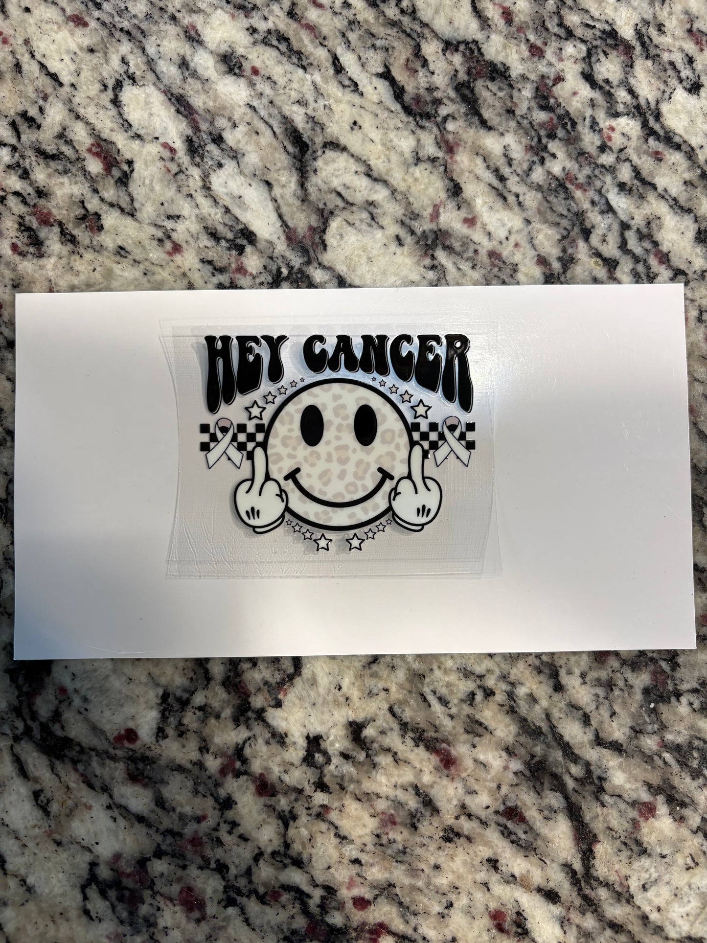 #99 Retro Hey Cancer Middle Finger