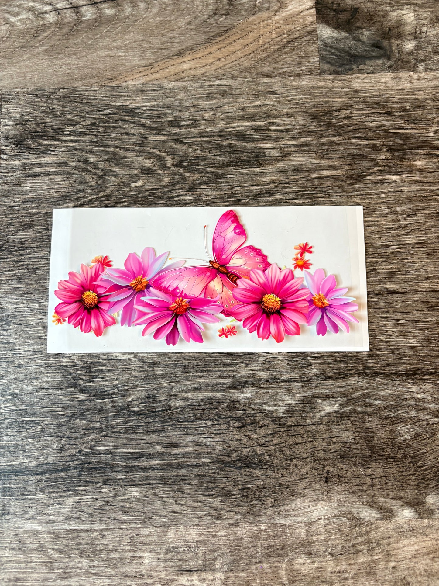 #246 Pink Flower and Butterfly