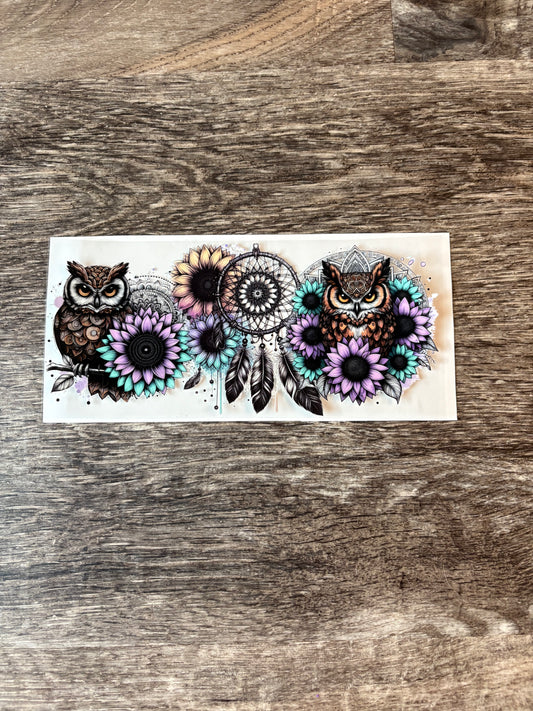 #244 Owl and Flowers